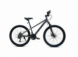 Bicicletă 26 inch gri metalizat – cadru aluminiu, frâne pe disc, 21 viteze