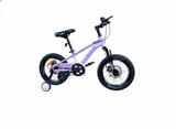 Bicicletă copii 16 inch mov cu frână pe disc și amortizor față