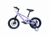 Bicicletă copii 16 inch mov cu frână pe disc și amortizor față