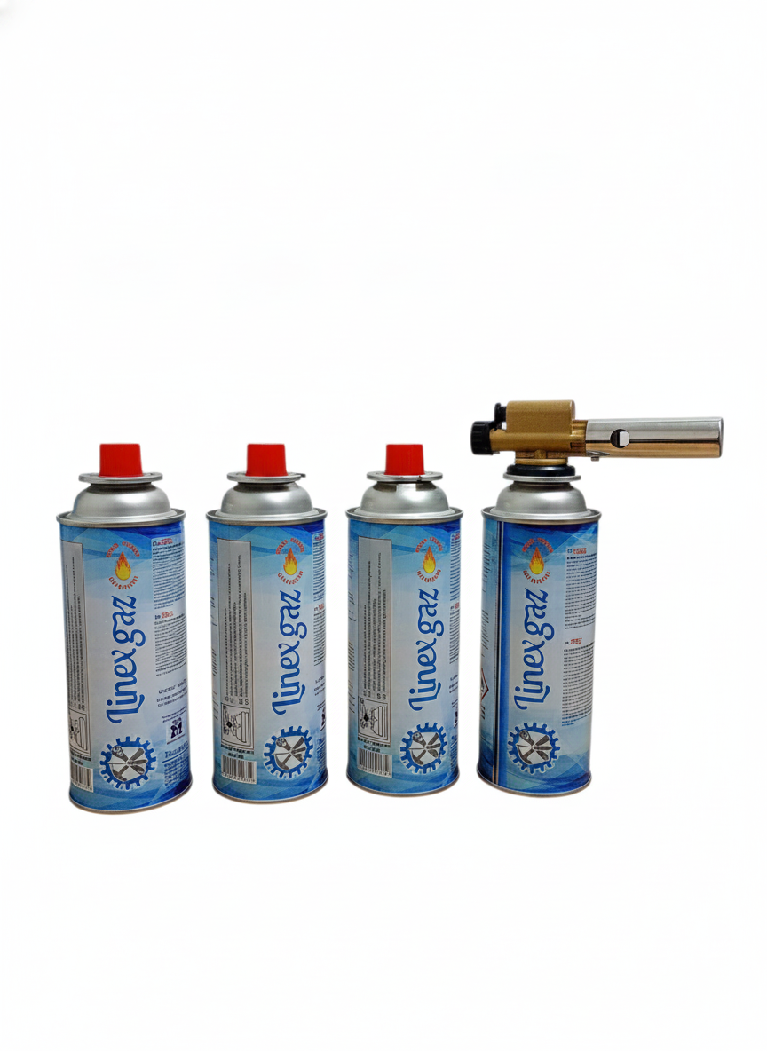 Cap Arzător din Metal + 4 Butelii Butan 227 g