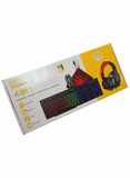 Set Gaming 4‑în‑1 DENX – Tastatură + Mouse + Căști + Mousepad, iluminare RGB