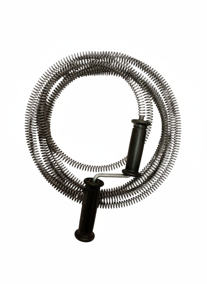 Șarpe desfundat țevi gros, Ø12 mm, oțel arcuit, 2 mânere – 5 m