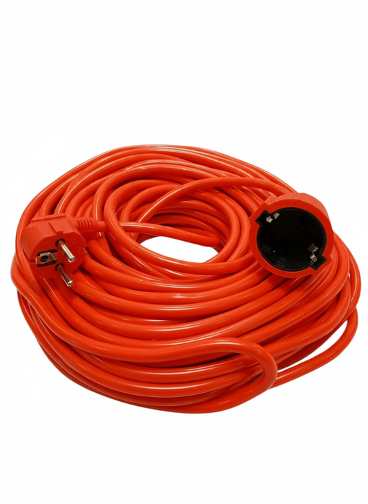 Prelungitor exterior 30 m, cablu 3×1,0 mm², cu priză (cuplă) și ștecher Schuko