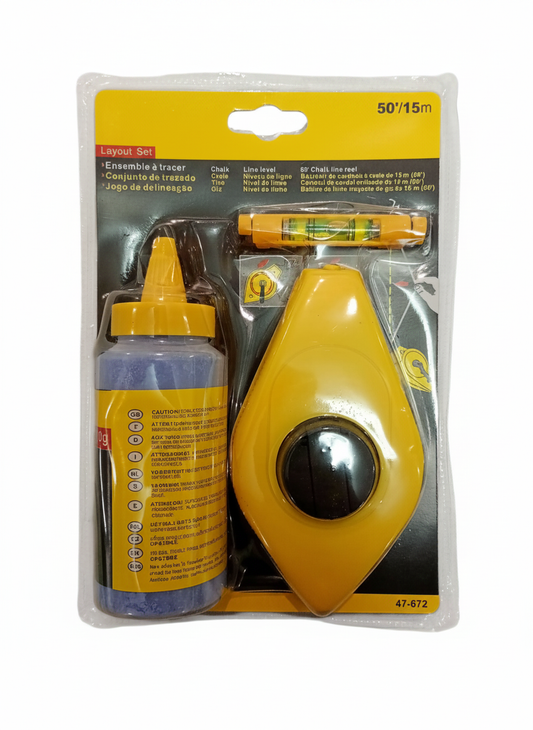 Set sfoară de trasat tip „Rățușcă”, 15 m + cretă albastră 110 g