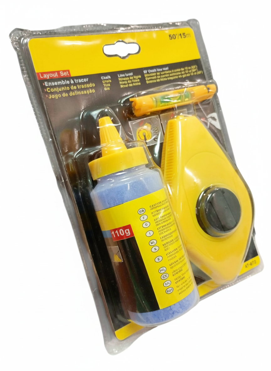 Set sfoară de trasat tip „Rățușcă”, 15 m + cretă albastră 110 g