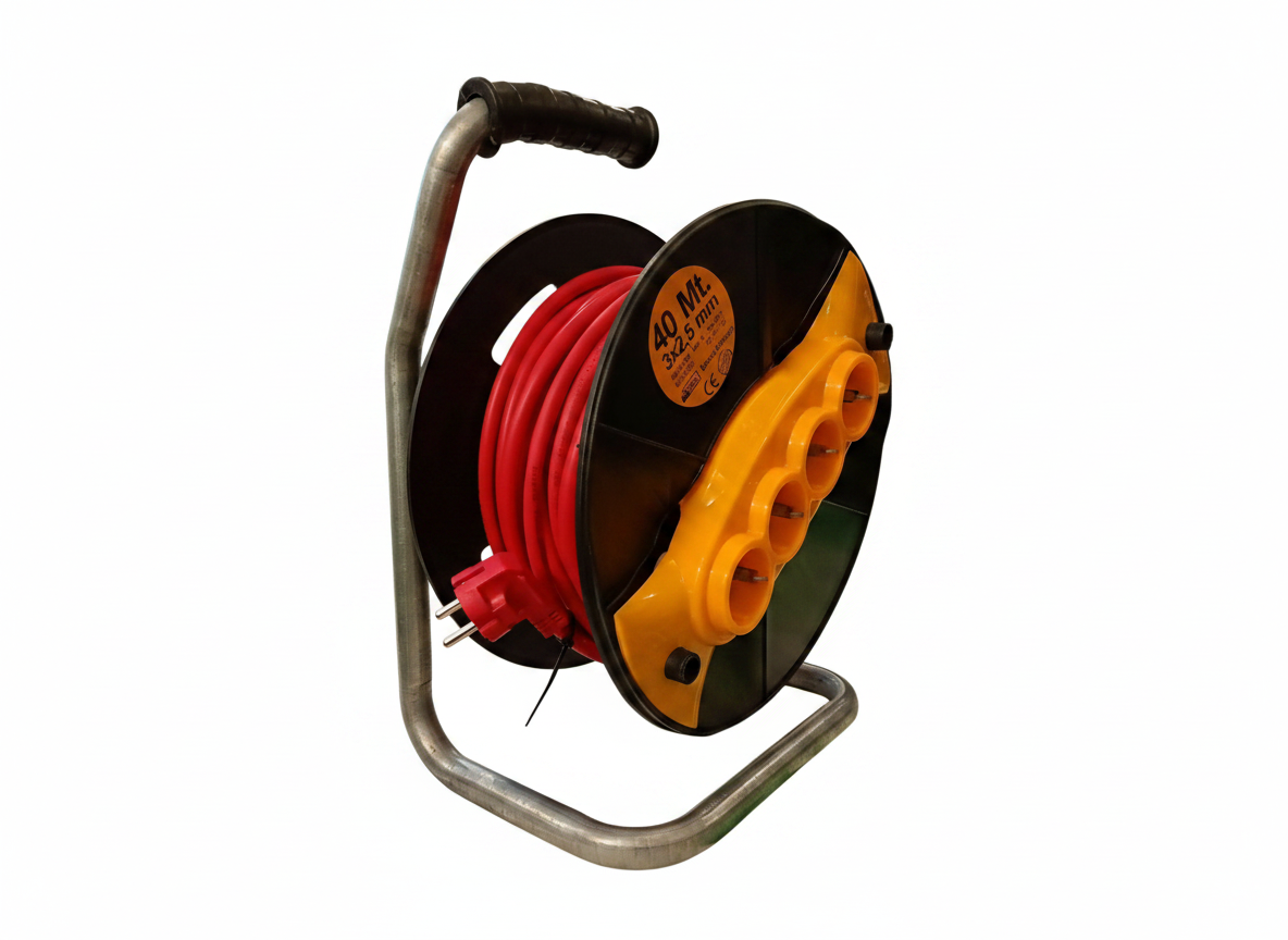 Prelungitor Electric la Tambur 40 m, Cablu 3×2.5 mm, 4 Prize, 3000W