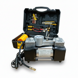 Compresor auto 12V cu 2 cilindri,  72 L/min – set complet cu cutie și scule
