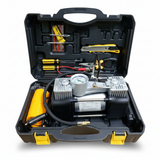 Compresor auto 12V cu 2 cilindri,  72 L/min – set complet cu cutie și scule
