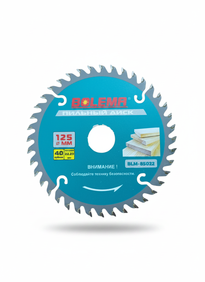 Disc circular pentru lemn 125 mm – profesional, 40T Vidia, 22.23 mm, 12.500 rpm