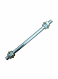 Ax pentru roabă, 14 mm grosime, 220 mm lungime – oțel zincat, cu piulițe și saibe