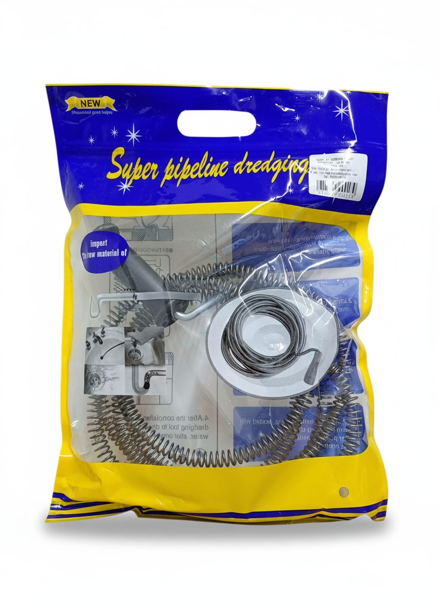 Șarpe desfundat țevi gros, Ø12 mm, oțel arcuit, 2 mânere – 3 m