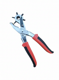 Cleste perforator piele 22 cm, 6 dimensiuni perforare (2–4.5 mm), pentru curele, piele, textile