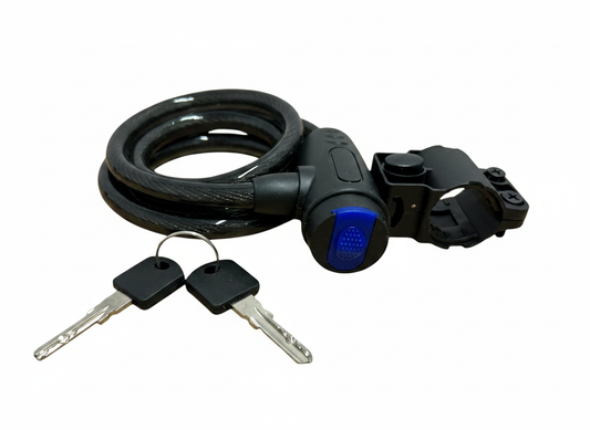 Lacăt cablu pentru bicicletă / trotinetă – 110 cm lungime, grosime 10 mm, cu chei