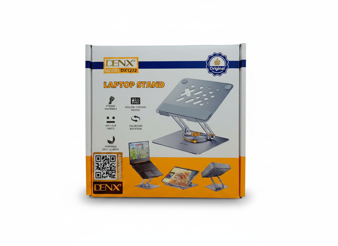 Suport laptop DENX DX1272, reglabil, rotire 360°, gri