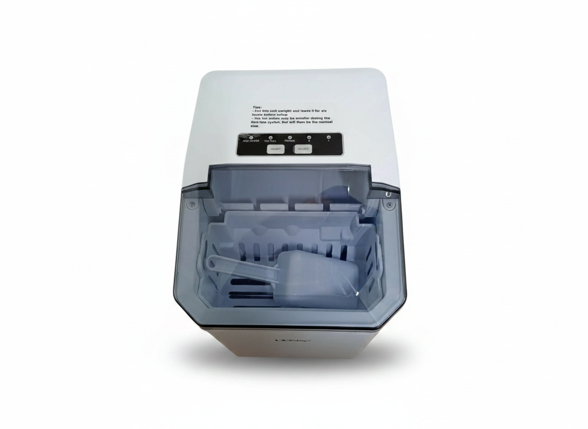 Mașină de gheață pentru acasă DENX DX2051, 1.3 L, 12 kg/24h, 110 W, gri