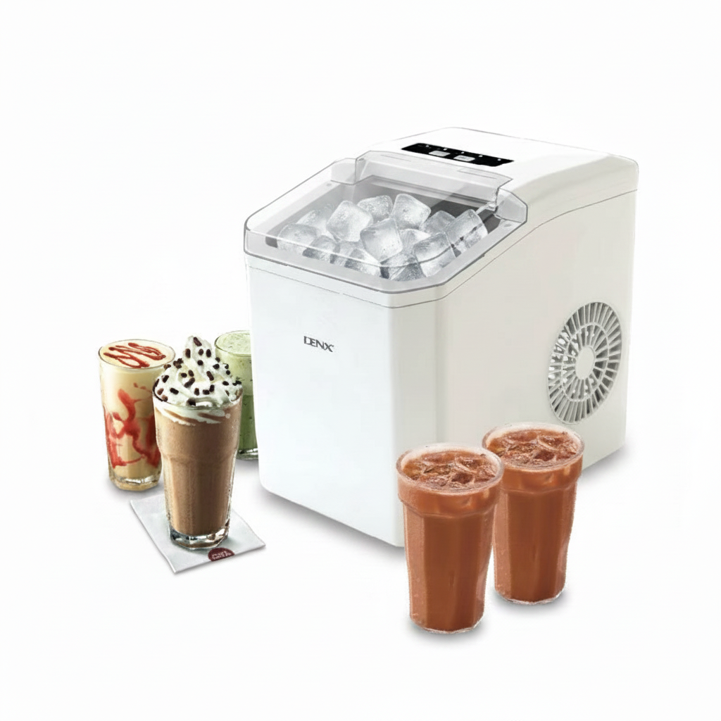 Mașină de gheață pentru acasă DENX DX2051, 1.3 L, 12 kg/24h, 110 W, gri