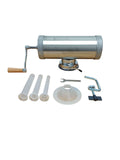 Mașină de umplut cârnați 2,5 kg (5 lbs) – inox, orizontal, cu ventuză și accesoriu pentru prindere pe masă