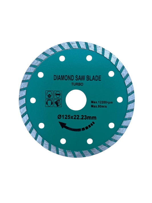 Disc Diamantat Turbo Ø125 mm × 22.23 mm – Ventilat – Pentru Beton, Piatră, Granit
