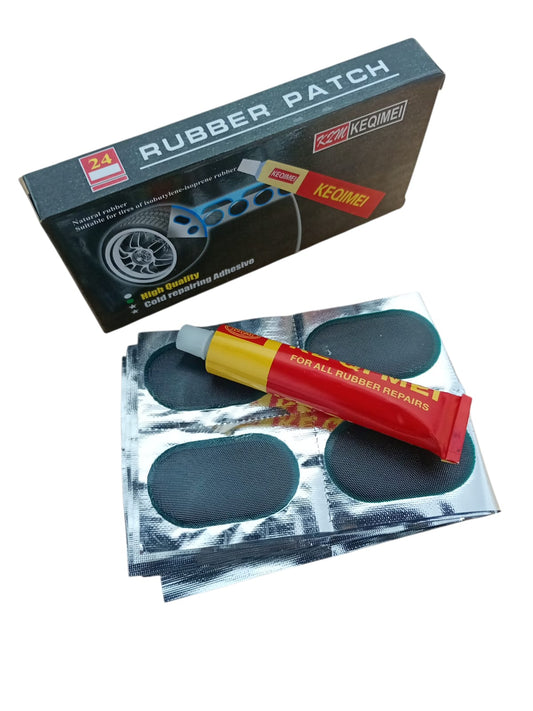 Set 24 Petice pentru Lipit Camere Bicicletă + Soluție Vulcanizare
