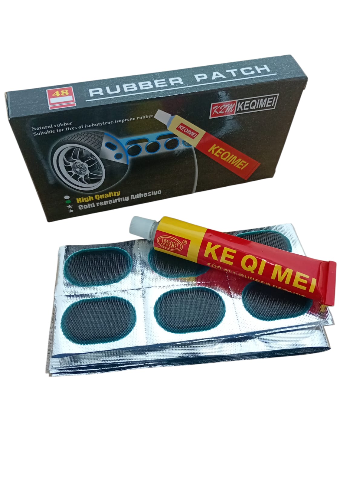 Set 48 Petice pentru Lipit Camere Bicicletă + Soluție Vulcanizare