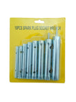 Set Chei Tubulare pentru Bujii – 10 Piese, Lungime 130 mm, Dimensiuni 6–22 mm