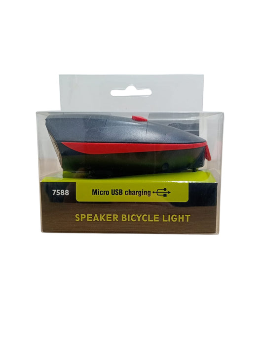Far bicicletă LED cu claxon, reîncărcabil USB – 250 lumeni, 3 moduri, rezistent la apă