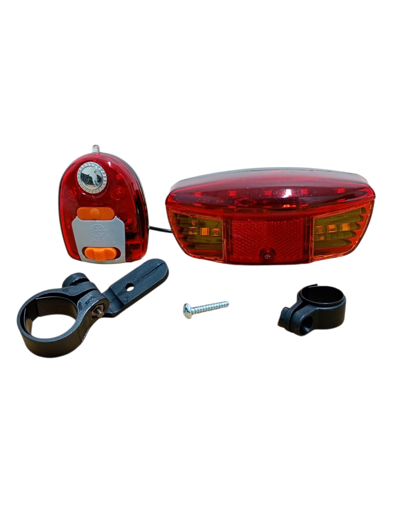 Semnalizare spate bicicletă cu telecomandă și senzor frână – 4 melodii, semnal stânga/dreapta