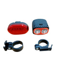 Set lumini bicicletă LED – far față cu 2 LED-uri SMD + stop spate cu 5 LED-uri SMD