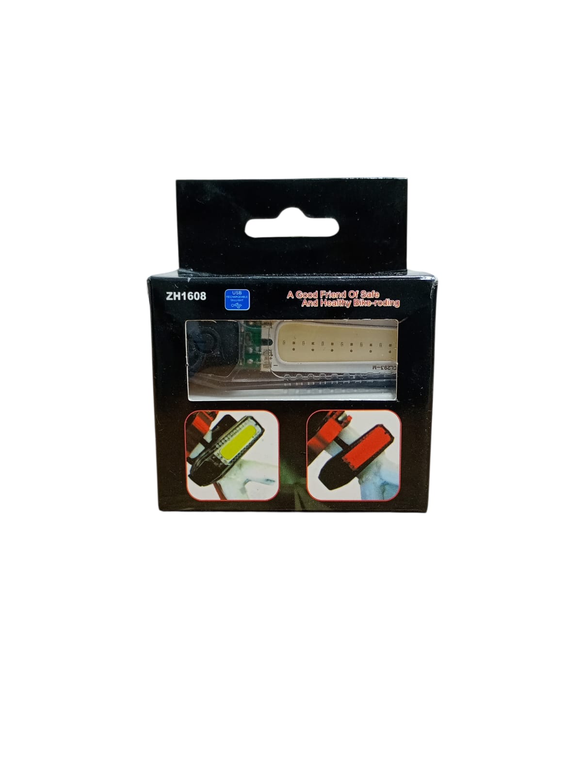 Lampă LED bicicletă spate – USB, lumină roșie sau albastră