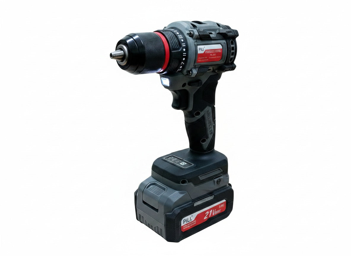 Bormașină Profesională PiLi 21V Max – Tehnologie Brushless, Mod IMPULSE și 3 Viteze Digital