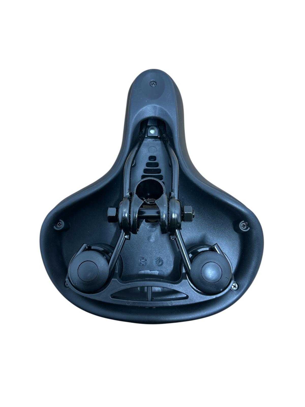 Șa bicicletă GEL cu aerisire, 2 arcuri și bandă reflectorizantă – 25×21 cm