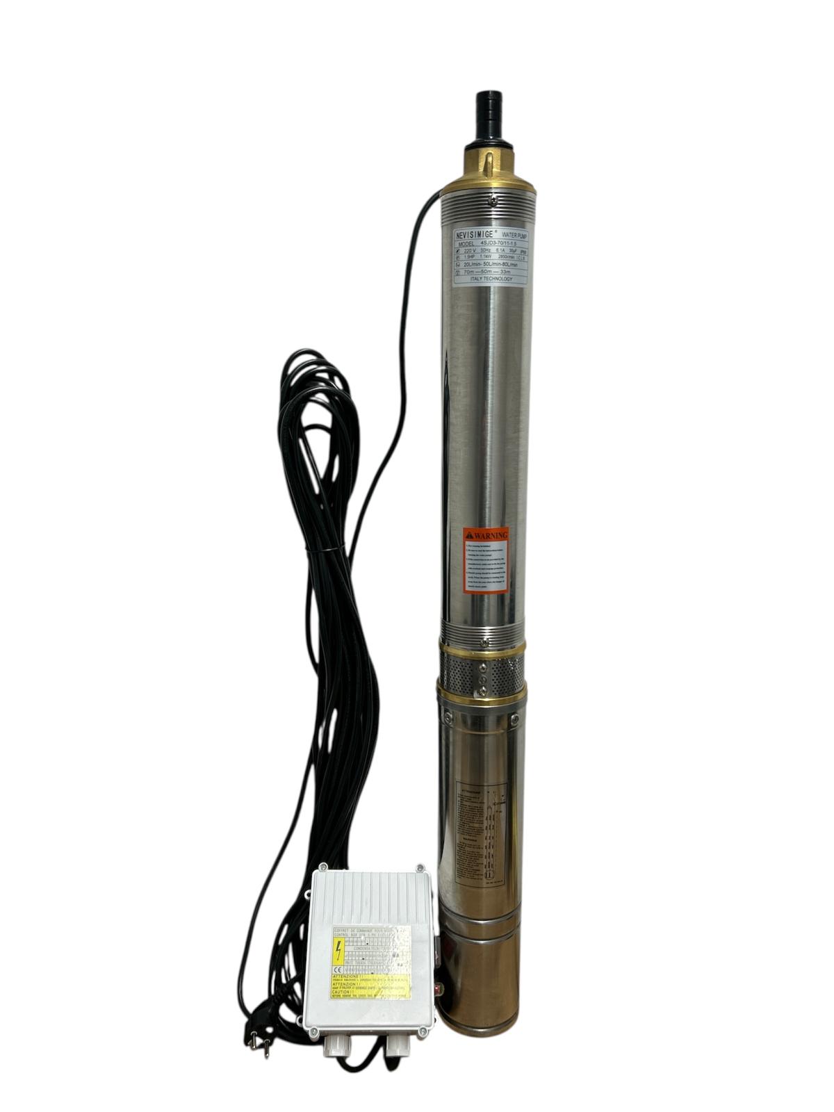 Pompa Submersibilă 4SJD3-70/11-1.5 – 1.5HP, 220V, cu Cutie de Comandă