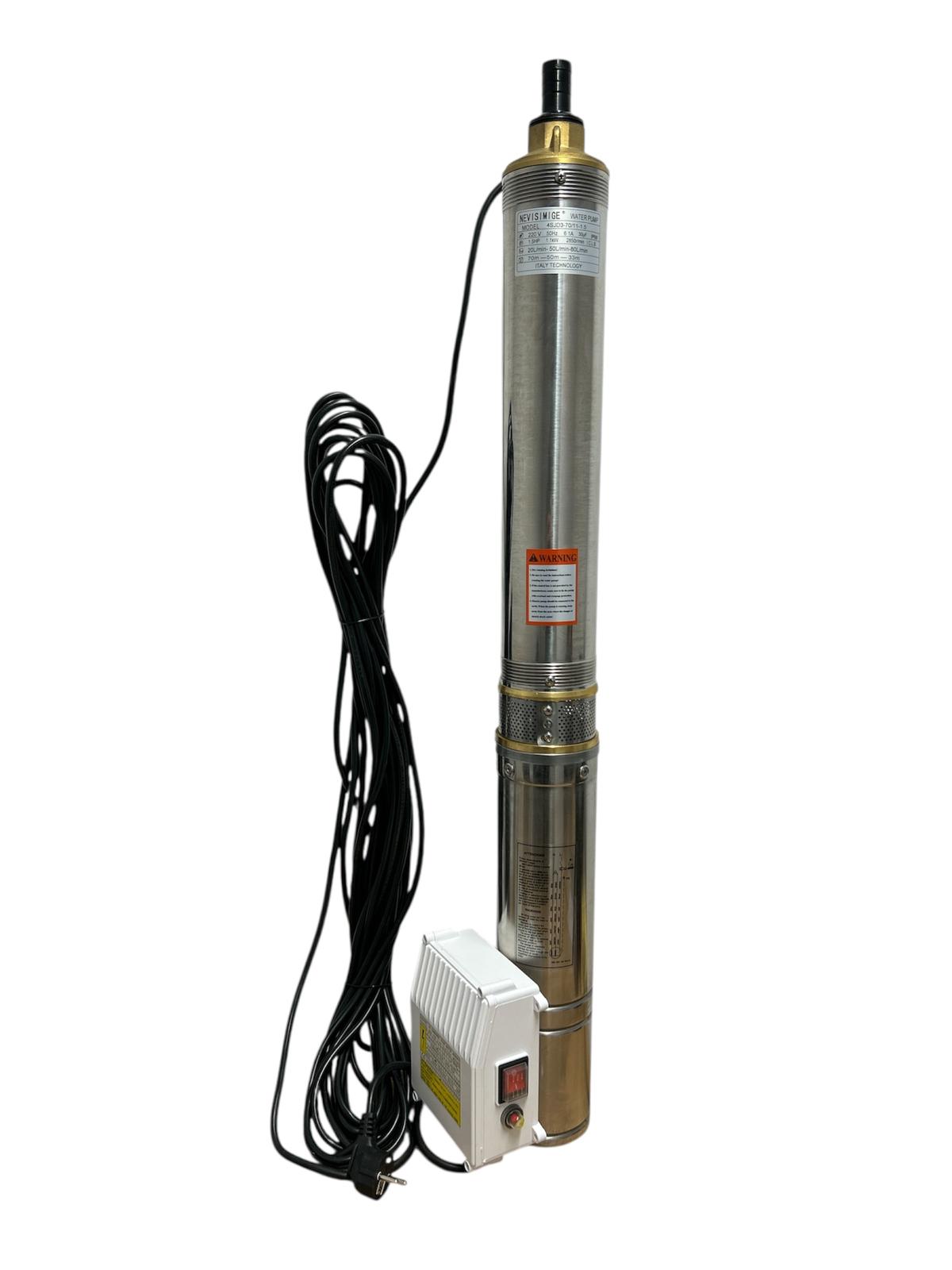 Pompa Submersibilă 4SJD3-70/11-1.5 – 1.5HP, 220V, cu Cutie de Comandă