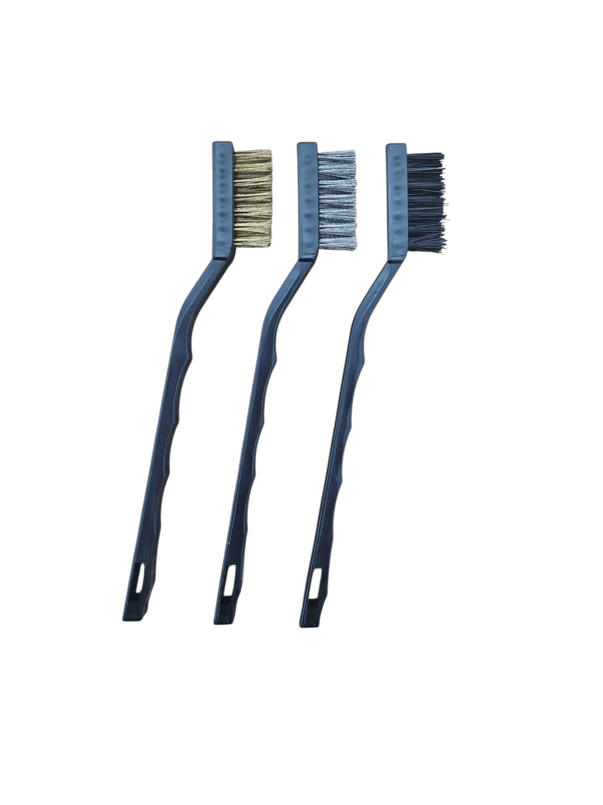 Set 3 perii sârmă – alamă, oțel și nylon (17 cm)