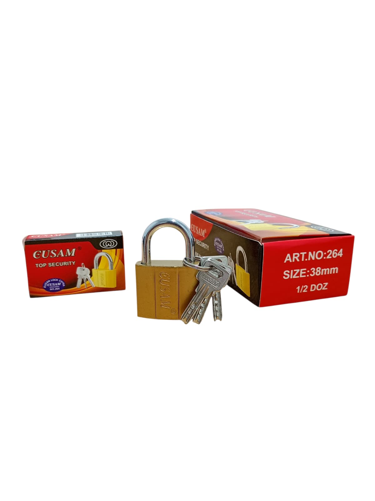 Lacăt Metalic 38 mm, cu 3 Chei Incluse