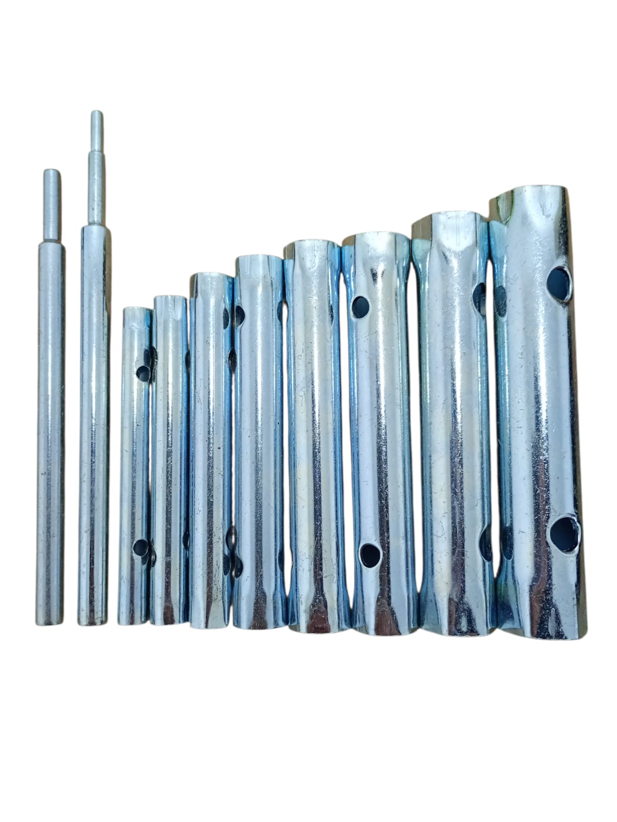Set Chei Tubulare pentru Bujii – 10 Piese, Lungime 130 mm, Dimensiuni 6–22 mm