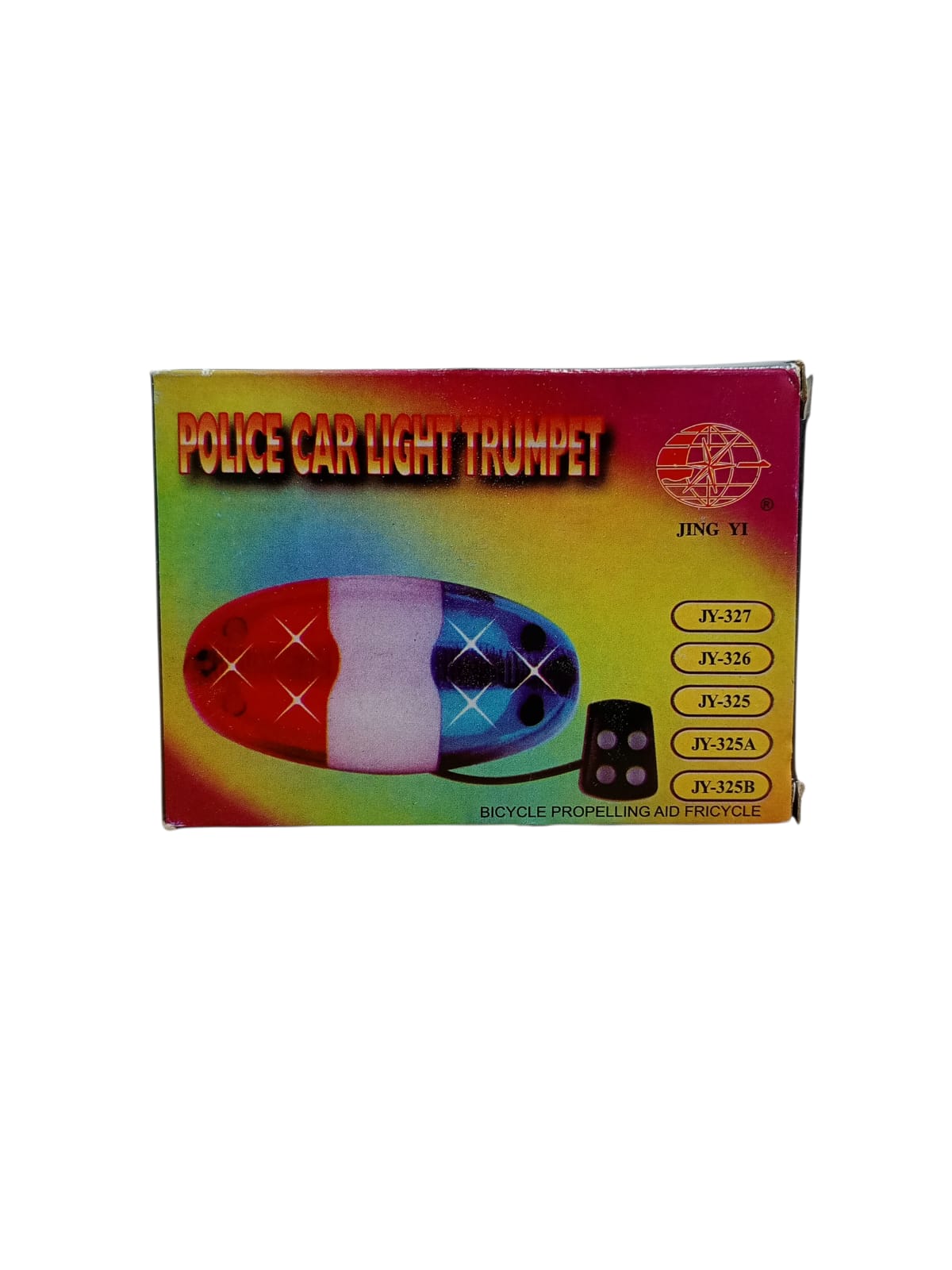 Claxon electric bicicletă cu lumină tip poliție – 4 melodii, cu buton extern