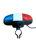 Claxon electric bicicletă cu lumină tip poliție – 4 melodii, cu buton extern