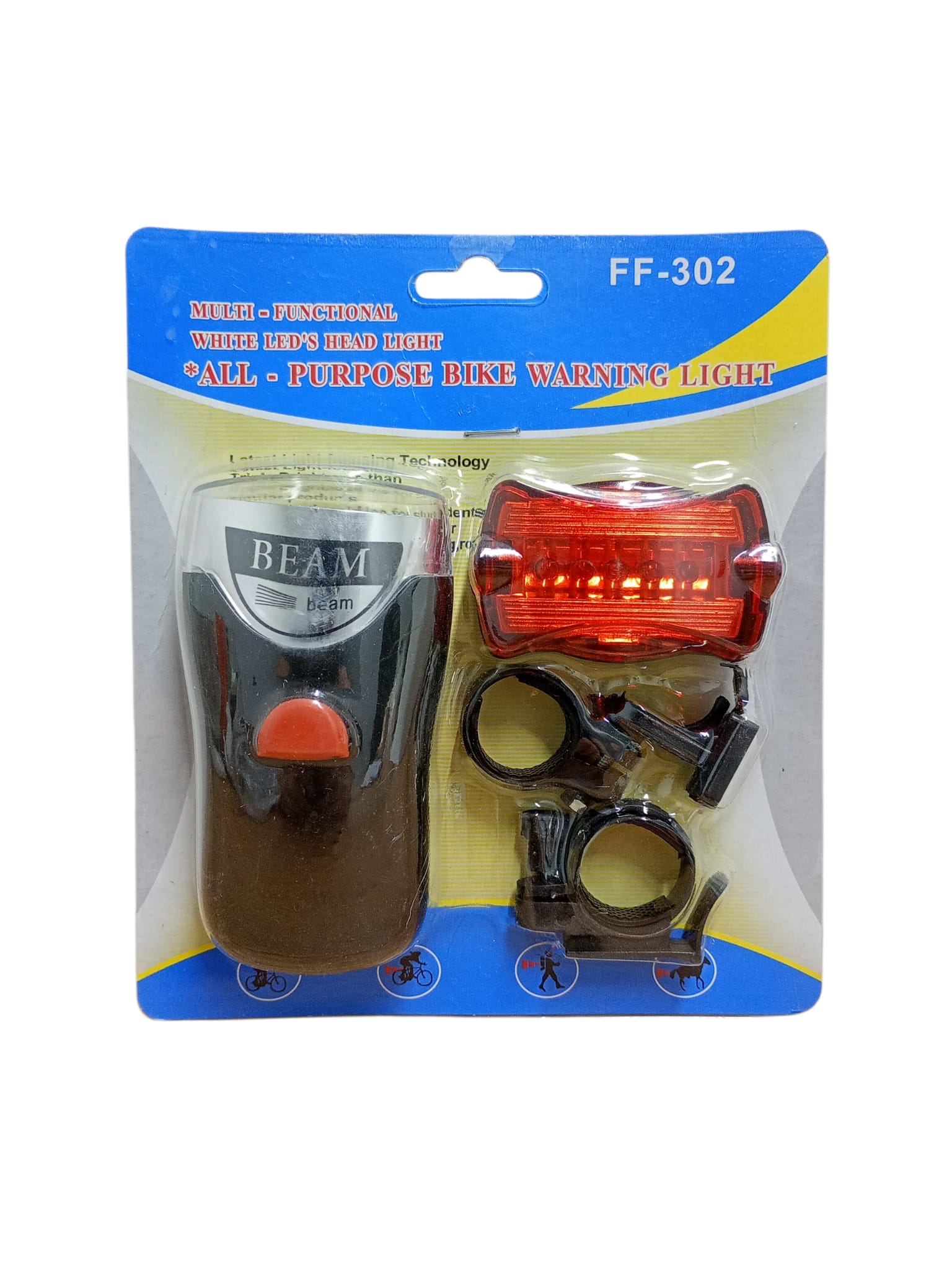 Set lumini bicicletă față + spate, LED – alimentare cu baterii