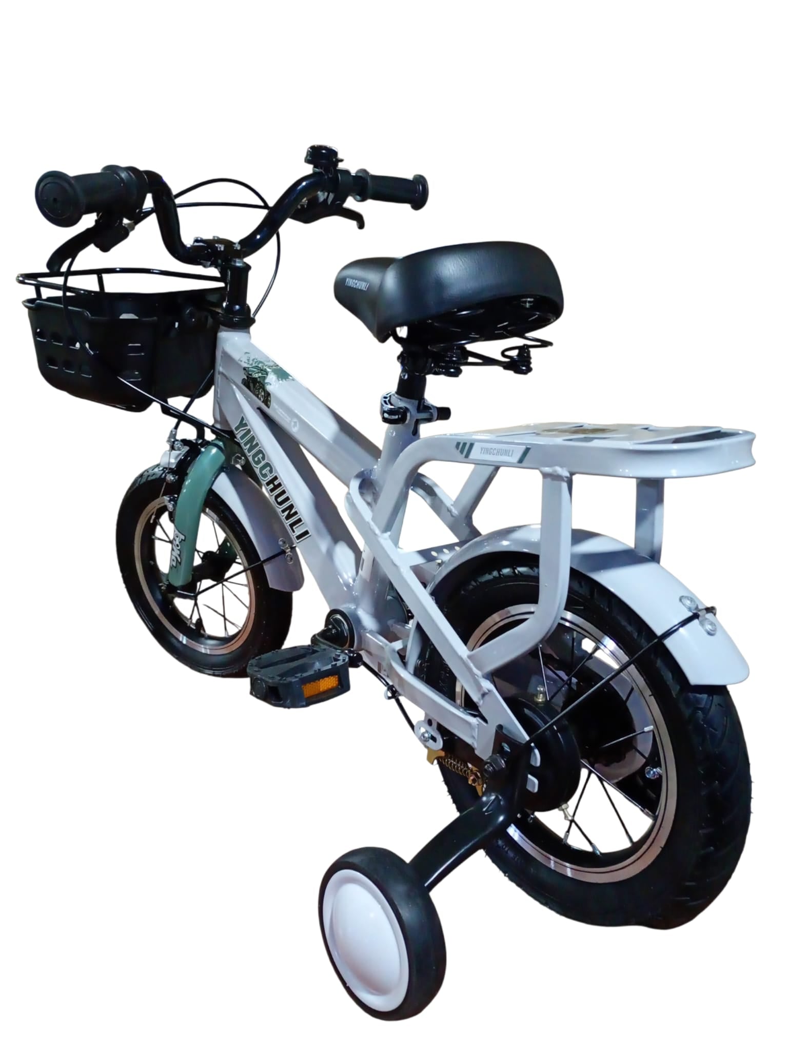 Bicicletă copii 12 inci alb-verde