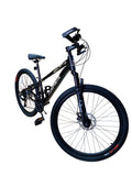 Bicicletă MTB Taimeil 26 inch cu frâne pe disc, suspensie față și 21 viteze negru mat