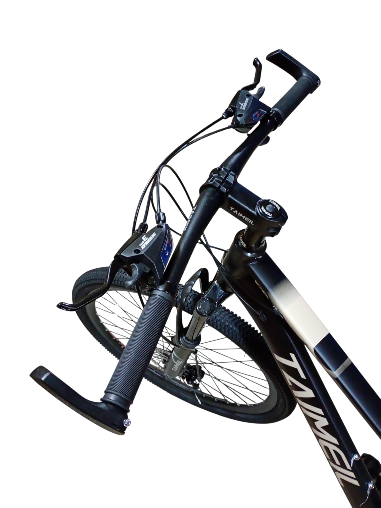 Bicicletă MTB Taimeil 26 inch cu frâne pe disc, suspensie față și 21 viteze negru mat