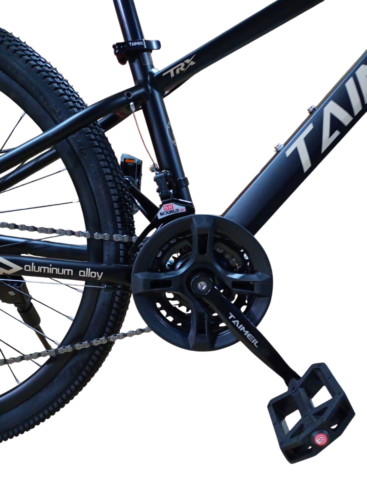 Bicicletă MTB Taimeil 26 inch cu frâne pe disc, suspensie față și 21 viteze negru mat