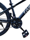 Bicicletă MTB Taimeil 26 inch cu frâne pe disc, suspensie față și 21 viteze negru mat