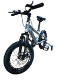 Bicicletă copii 16 inch gri metalizat cu frână pe disc și amortizor față