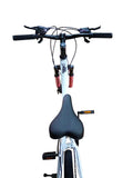 Bicicletă copii 20 inch albă cu frâne pe disc, suspensie față și 21 viteze