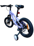 Bicicletă copii 16 inch mov cu frână pe disc și amortizor față