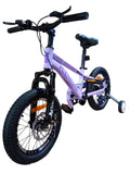 Bicicletă copii 16 inch mov cu frână pe disc și amortizor față