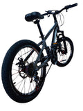 Bicicletă 20 inch gri metalizat, frână pe disc, 21 viteze, jante din aluminiu