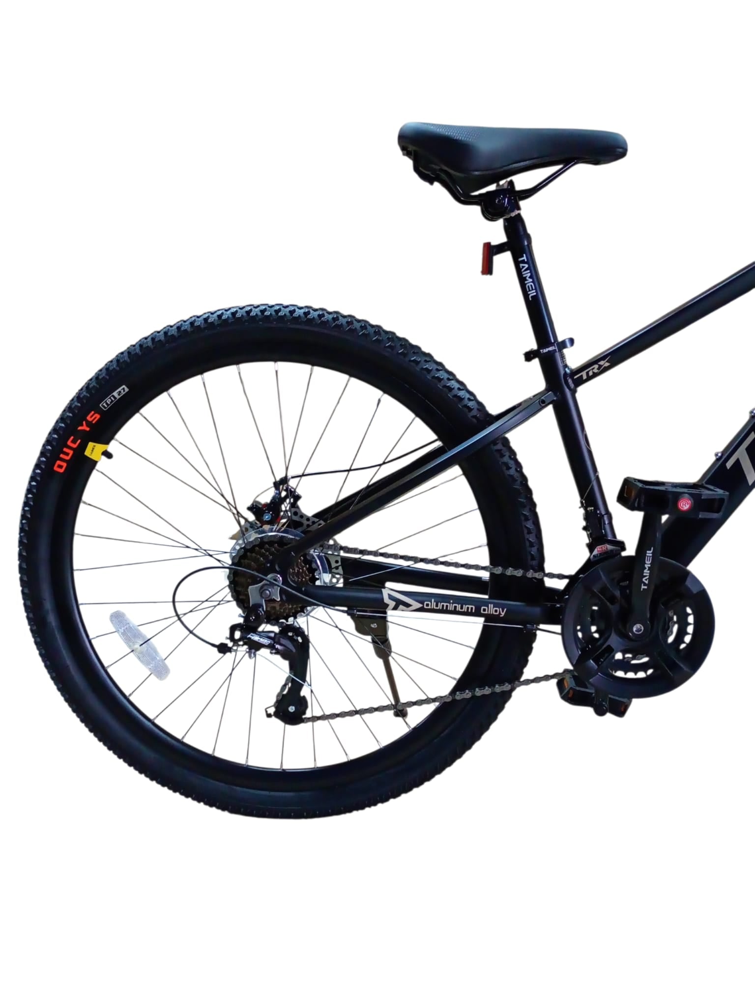 Bicicletă 27.5 inch negru mat – cadru aluminiu, frâne pe disc, 21 viteze, jante aluminiu